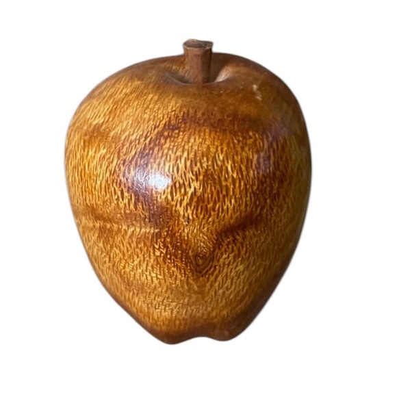 Wood Apple Paperweight Teacher Desk Gift Accent - Picture 2 of 5
